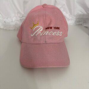 Pink New York Princess Baseball Cap Adjustable Velcro Strap Crown Design